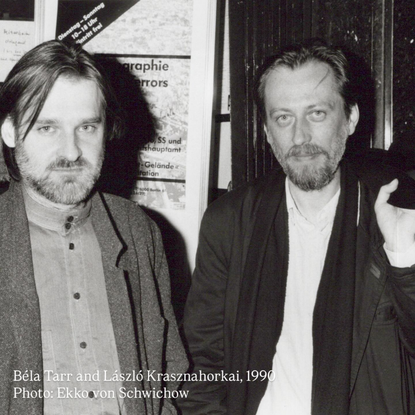 헝가리 영화와 문학을 대표하는 두 거장, (좌)벨러 터르 감독과 (우)크러스너호르커이 라슬로 작가의 1990년 모습