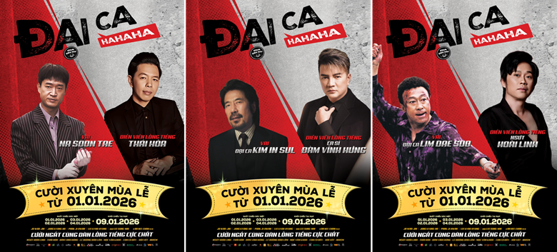  베트남 현지 더빙에 참여한 '보스(Đại Ca Ha Ha Ha)' 배우들 - 출처: 제작사 캉 미디어(Khang Media)의 페이스북 웹페이지