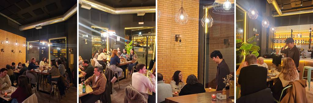 마드리드의 카페 ‘인피니토 스페셜티 커피 & 브런치 비스트로(Infinito Specialty Coffee & Brunch Bistro)’에서 열린 한식 다이닝 팝업을 찾은 손님들과 소통하는 이동혁 셰프