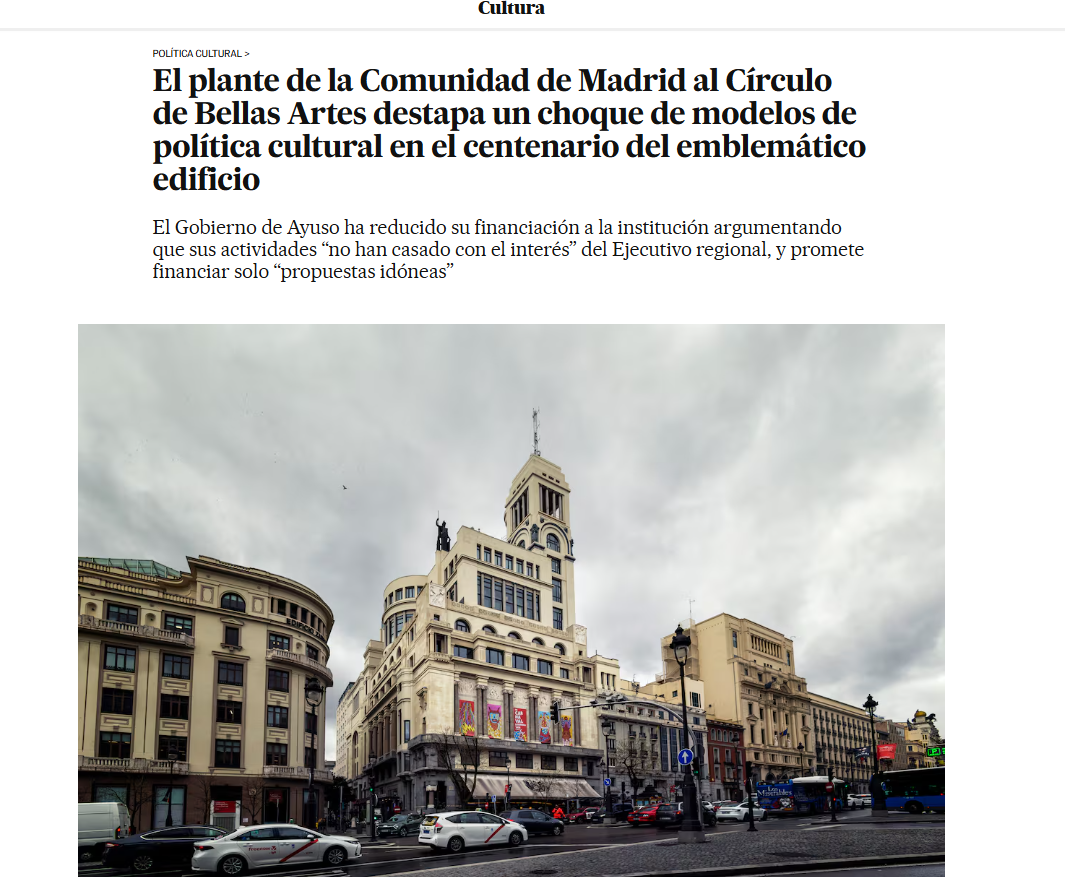 마드리드 주정부 CBA예산 삭감을 비판한 엘 파이스 기사