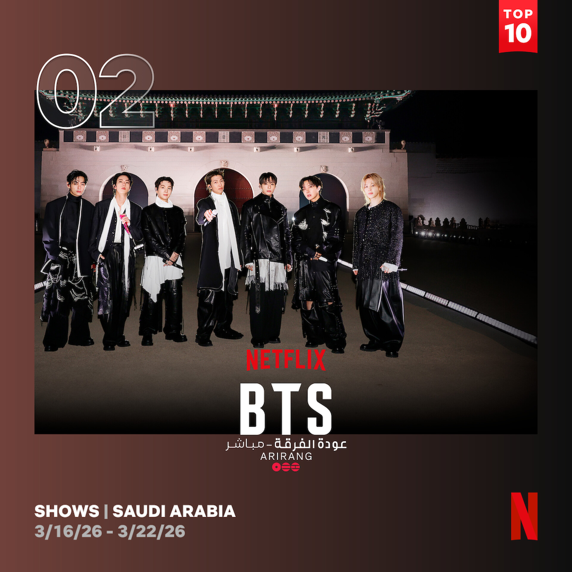 3월 셋째 주 2위 기록한 방탄소년단(BTS) 광화문 광장 라이브 공연