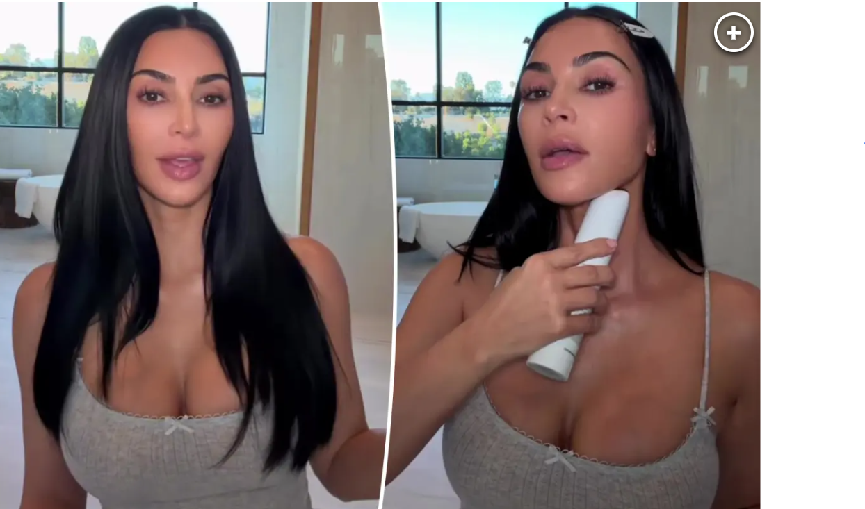킴 카다시안(Kim Kardashian)이 메디큐브 디바이스를 사용하는 영상 