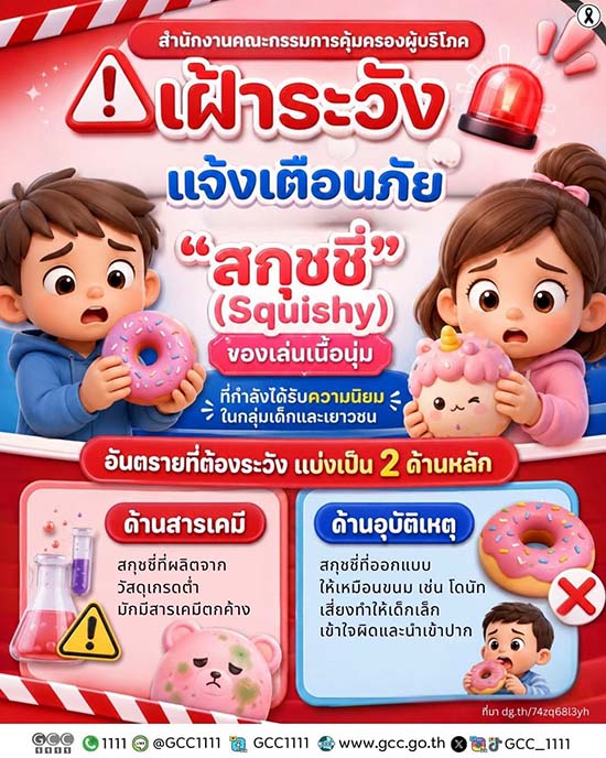 태국정부통합콜센터(ศูนย์บริการข้อมูลภาครัฐเพื่อประชาชน, GCC)에 업로드된 스퀴시 주의사항