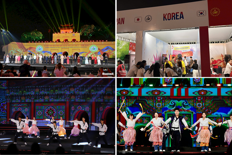 '2026 하노이 세계문화축제' 한국관 부스와 개막식 태권도 공연 모습