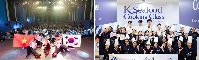 보잉 공연 참가자 (좌) / 케이-시푸드 요리경연대회 참가자 (우)